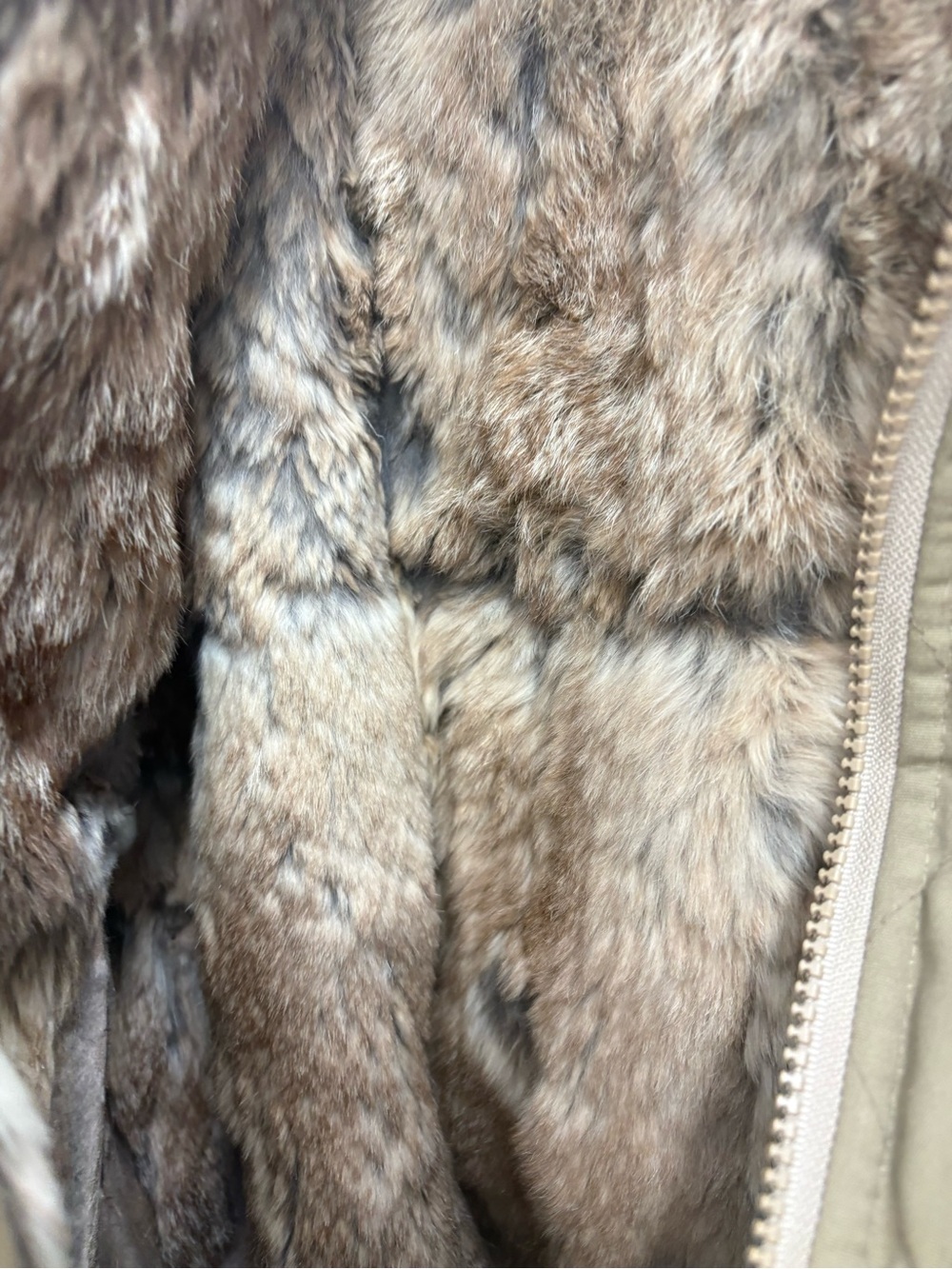 Source Unknown Quilted Bomber Jacket with Faux Fur Collar - Tan - Picture 2 of 3